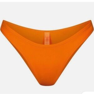 Skims Swim Orange Cheeky Tanga Bikini Bottom Size Small.